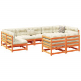 Gossi set mobilier de gradina cu perne, 9 piese, lemn masiv de pin