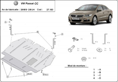 Scut motor metalic VW Passat CC 2008-2014 foto