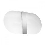 Lampi De Perete Salia Alb/Crom Sticla/Otel 2 Becuri Oval Modern De Interior