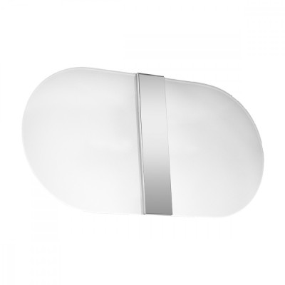Lampi De Perete Salia Alb/Crom Sticla/Otel 2 Becuri Oval Modern De Interior foto
