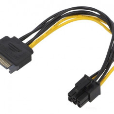 Cablu de alimentare PCI-E 6pin mama - SATA tata 0.15m pentru placa video AKYGA AK-CA-30