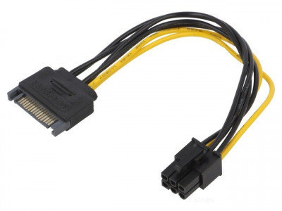 Cablu de alimentare PCI-E 6pin mama - SATA tata 0.15m pentru placa video AKYGA AK-CA-30 foto