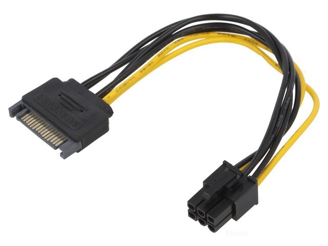 Cablu de alimentare PCI-E 6pin mama - SATA tata 0.15m pentru placa video AKYGA AK-CA-30