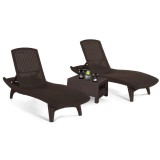 Set șezlonguri de grădină Pacific Duo Corfu cu masă maro