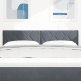 vidaXL Tăblie LED Gri &Icirc;nchis 144 cm Catifea, Design Diamante, Port USB, Montare Perete, Dormitor