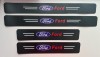 Ornamente Praguri Autoadezive FORD, Negru, 60x7cm / 40x7cm, Set 4 Bucati
