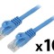 Cablaj rețea U/UTP 5e litat CCA PVC albastru 1,5m 26AWG