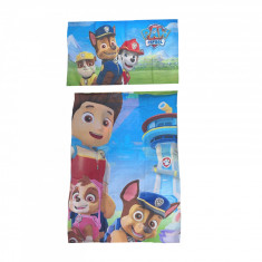 Set lenjerie de pat 2 piese 100 x 135 cm pentru baieti Nickelodeon Paw Patrol 8891, Multicolor foto