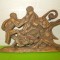 LUPTA CU TAURI - Impresionanta SCULPTURA in LEMN , basorelief