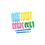 Set 18 bigudiuri spiralate, 2 carlige par, flexibile, multicolor, Oem