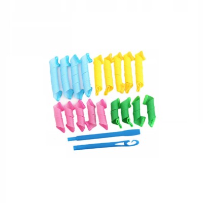 Set 18 bigudiuri spiralate, 2 carlige par, flexibile, multicolor foto