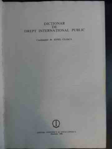 Dictionar De Drept International Public - Ionel Closca ,542394