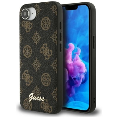 Husa iPhone 16e Guess Peony Script MagSafe, negru, GUHMPSE4PGPYSK foto