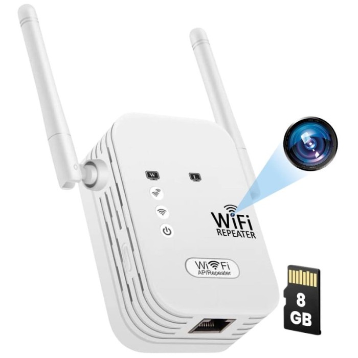 Camera Spion in Amplificator Semnal Wireless iUni RP1, 8GB, Wi-Fi, Full HD, Senzor de miscare