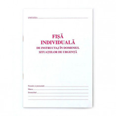 Fisa individuala PSI, format A5, carnet 8 file, fata verso foto