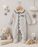 Salopeta gri pentru bebe din bumbac - ByMurat (Marime Disponibila: 6 luni)
