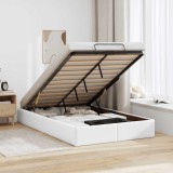vidaXL Cadru de pat otoman fără saltea Alb 120x190cm piele artificială 3310790