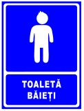 Indicator albastru pentru toaleta baieti