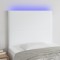 vidaXL Tăblie de pat cu LED, alb, 90x5x118/128 cm, piele ecologică 3122223