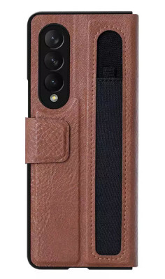 Husa Protectie Nillkin Aoge Leather Series pentru Samsung Galaxy Z Fold4, Maro foto