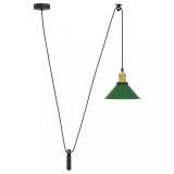 Cumpara ieftin Lampa suspendata reglabila pe inaltime E27 verde lucios metal