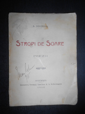 B. Nemteanu - Stropi de soare (1915, prima editie, necesita relegare) foto