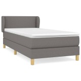 Cumpara ieftin Pat box spring cu saltea, gri inchis, 80x200 cm, textil