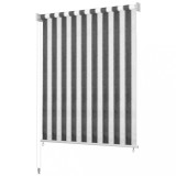 Cumpara ieftin Jaluzea rulou de exterior, 180 x 140 cm, dungi albe și antracit