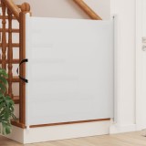 VidaXL Poartă retractabilă animale de companie, alb, 117,5x125 cm