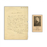 Mareșalul Alexandru Averescu, scrisoare + carte poștală pentru Alexandru Otetelișanu, 4 iulie 1931