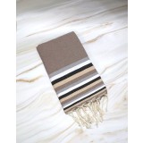 Prosop Plajă | Fouta |Tunis Maro Cu Dungi Inchise 200 x 100 cm