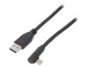 Cablu USB 3.0 USB-A la USB-C Unghi 1m Negru 5Gbps, Goobay