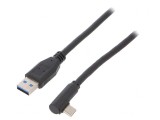 Cablu USB 3.0 USB-A la USB-C Unghi 1m Negru 5Gbps, Goobay