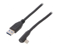 Cablu USB 3.0 USB-A la USB-C Unghi 1m Negru 5Gbps