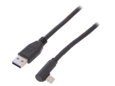 Cablu USB 3.0 USB-A la USB-C Unghi 1m Negru 5Gbps foto