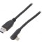 Cablu USB 3.0 USB-A la USB-C Unghi 1m Negru 5Gbps