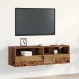 VidaXL Dulap TV de perete, lemn vechi, 100x30x30 cm, lemn prelucrat