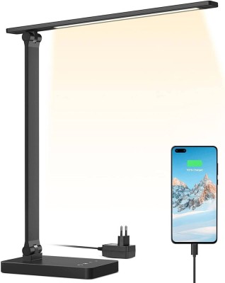 Lampa de birou LED Lepro PR310004 control Touch, 3 moduri, 15W, 655 Lumeni, USB, Negru foto