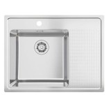 Chiuvetă bucătărie Alveus One 40 St&acirc;nga, inox periat, 1 cuvă cu picurător, 67,6 x 52 cm, ad&acirc;ncime 19 cm, sifon inclus