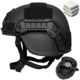 Cască tactică balistică MICH NIJ IIIA, Rezista la proiectile de 9mm, .357 SIG și .44 Magnum, compatibila NVG, Șină FAST, Sistem reglaj 360&deg;, Material