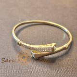 Bratara Sigiliul Puterii , design sculptural, placata aur 14K, cu zirconia