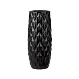 Vaza decorativa din ceramica, Negru cu romburi, 12.5x32 cm, ATU-081888, Oem