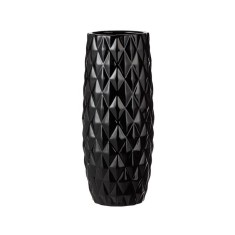 Vaza decorativa din ceramica, Negru cu romburi, 12.5x32 cm, ATU-081888 foto