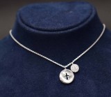 Colier din argint cu cruce si cerc cu zirconii Arg342, Argintboutique