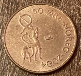 C50 - Moneda foarte veche - Norvegia - 50 ore - 2004