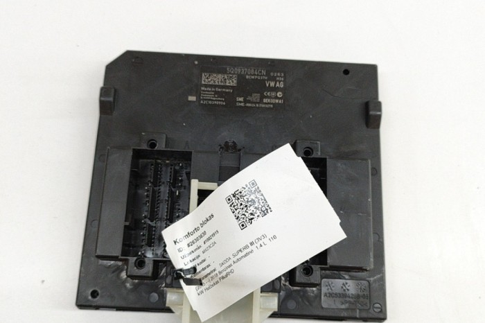 Modul de confort SKODA SUPERB III 3V3 2018 OEM: 5Q0937084CN,A2C10390904,5WK50254 26303630