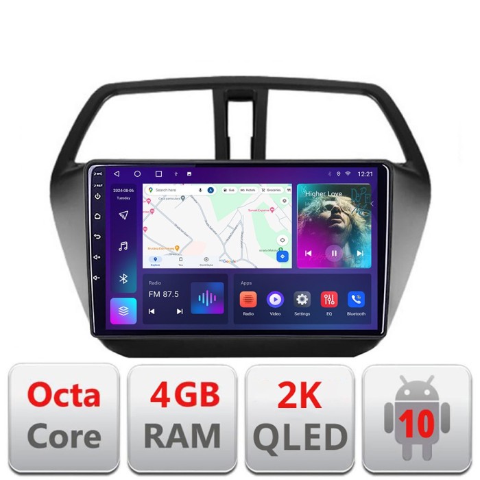 Navigatie Suzuki S-Cross C-337 Android Octa Core Ecran 2K QLED GPS 4G 4+32GB 360 KIT-337+EDT-E409-2K CarStore Technology