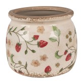 Cumpara ieftin Set 2 ghivece flori ceramica multicolora Capsuni 16x13 cm