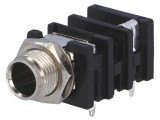 Conector Jack 6,3mm Soclu Mamă Mono cu &Icirc;ntrerupător Dublu