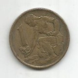 No(4) moneda-Cehoslovacia 1 Koruna / Coroana 1970